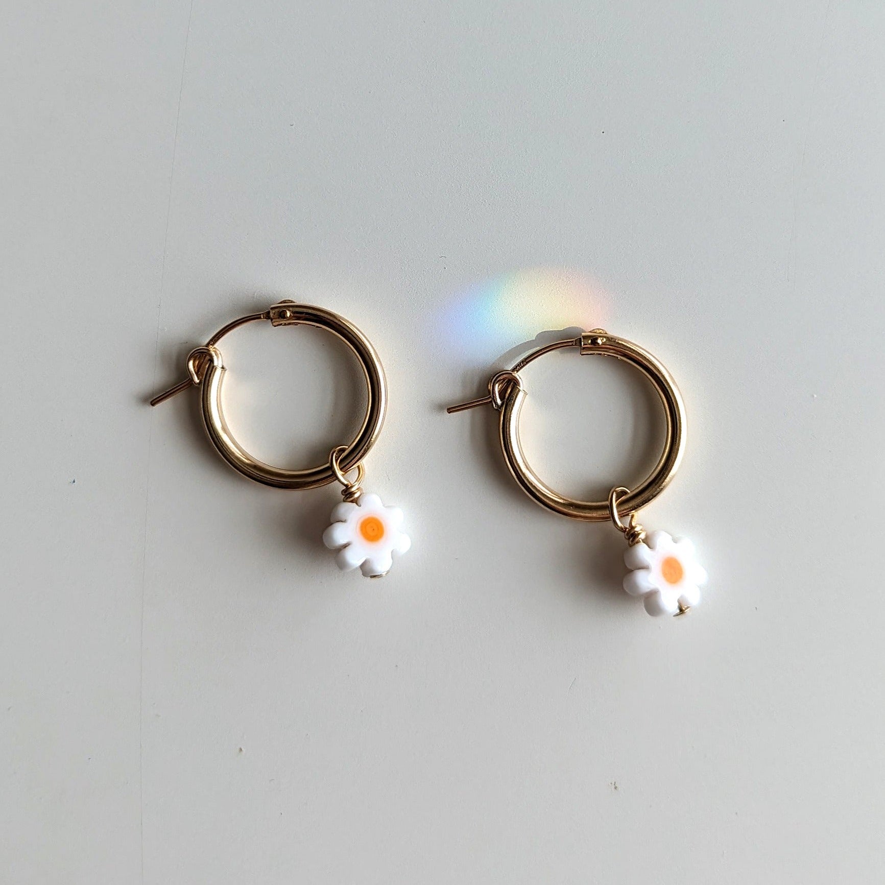 Starburst Huggie Hoop Earrings - Gold